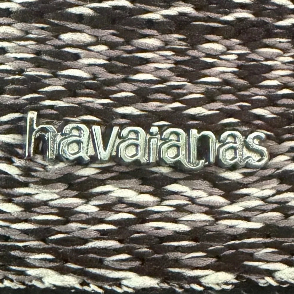 NEW Havaianas You Malta Flip Flops Sandals Slides Size 11 - 12W Black Blue Sky